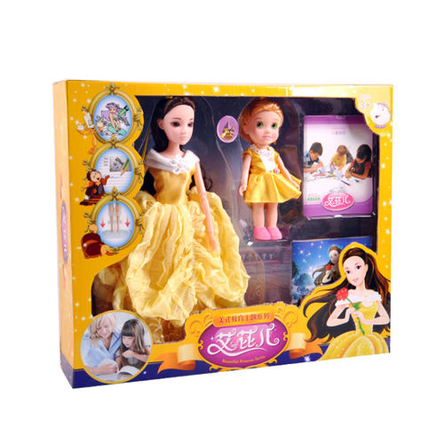 白雪公主3-7岁儿童灰姑娘批发娃娃套装手绘涂鸦画过家家女孩玩具