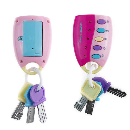 闪乐电子防盗锁汽车遥控钥匙模型婴幼儿益智早教儿童音乐钥匙玩具