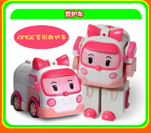 热卖 韩国ROBOCAR POLI机器人 Q版变形超可爱 卡通变形战队