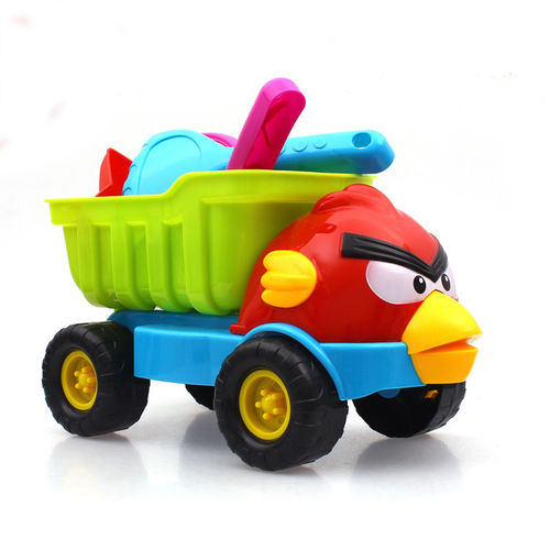 热卖 发怒的小鸟沙滩玩具车 儿童海滩玩具挖沙套装小车玩沙玩具车