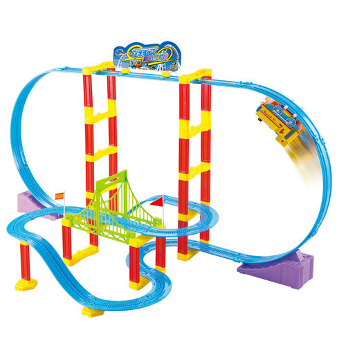 电动火车列车玩具360度立体旋转过山车轨道车玩具
