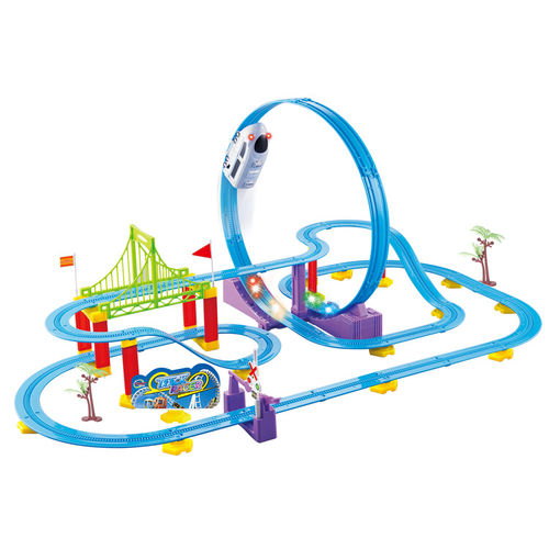 电动和谐号列车玩具360度立体旋转过山车轨道车玩具