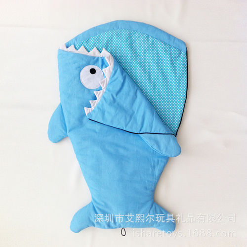 2015夏秋新款创意鲨鱼睡袋 儿童薄款纯棉婴幼儿睡袋 宝宝防踢被