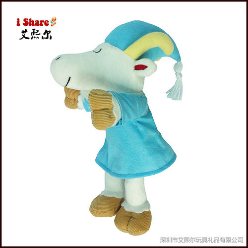 厂家定制 哈士奇毛绒玩具 雅皮士羊 羊年吉祥物 睡眠动物公仔