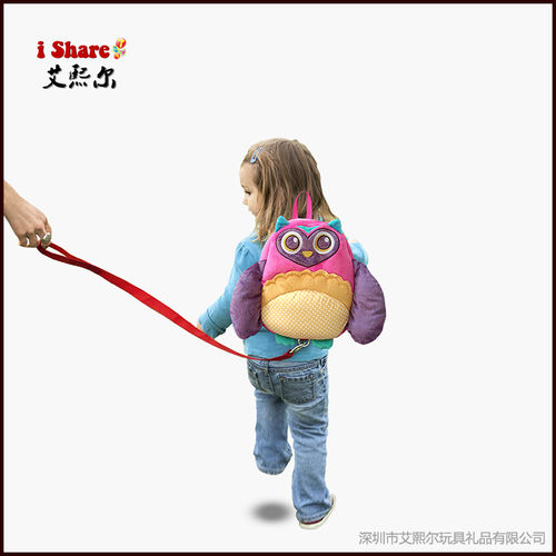 2015儿童安全防走失背包 厂家定做毛绒玩具学步书包 亲子带背包