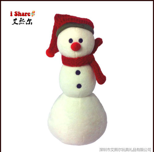 厂家定制新年吉祥物 雪人新春装布娃娃 订做毛绒玩具形象公仔玩偶