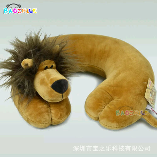 斑马狮子3D头像护颈枕 创意卡通U型枕头 颈部按摩枕 活动礼品