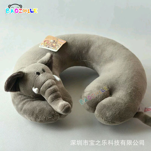 斑马狮子3D头像护颈枕 创意卡通U型枕头 颈部按摩枕 活动礼品