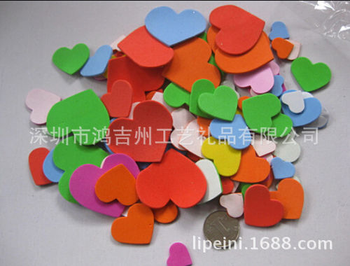 深圳厂家 幼儿园儿童手工DIY材料, EVA海绵造型贴片可爱的爱心EVA