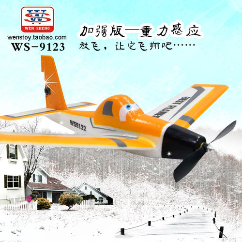 文盛卡通滑翔机2.4G重力感应遥控飞机耐摔EPP固定翼儿童航模玩具
