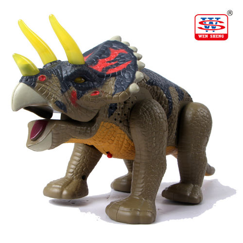 文盛5307遥控三角恐龙儿童玩具会走路发光侏罗纪世界电动遥控动物