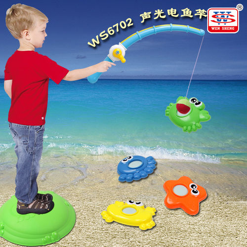 文盛6702声光钓鱼竿 婴幼儿童益智玩具 好玩环保 小孩子早教1-3岁