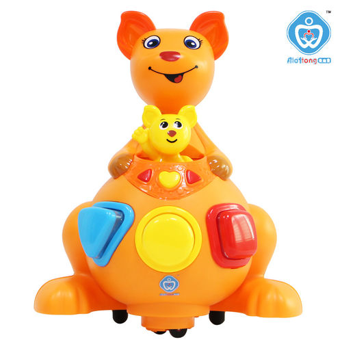 文盛ws6601亲子袋鼠儿童多功能玩具电动灯光音乐万向益智亲子游戏