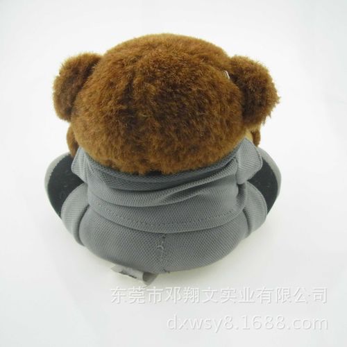 15cm  个性棕色长毛绒SF小熊抱着圆筒