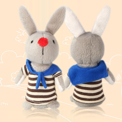 新款热销水晶超柔可爱红领巾小兔子造型玩具 中小童毛绒玩具公仔