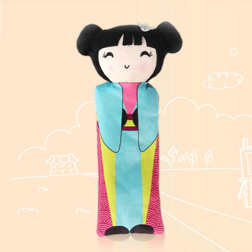 仿真日本女孩人物文具 毛绒文具用品 现货批发毛绒玩具 加工定制