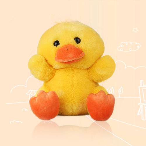 原厂加工定制直销送礼佳品小黄鸭子造型可爱布偶手偶玩具 可来图