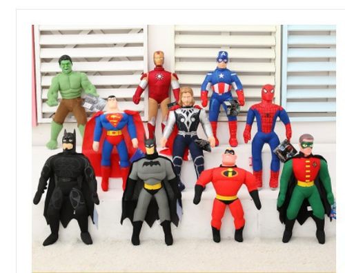 东莞毛绒玩具中型厂家超人玩具蝙蝠侠毛绒雷人队长OEM定制可咨询