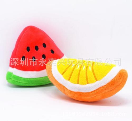 厂家直销新款抱枕 西瓜橙子水果抱枕 水晶超柔毛绒玩具 儿童适用