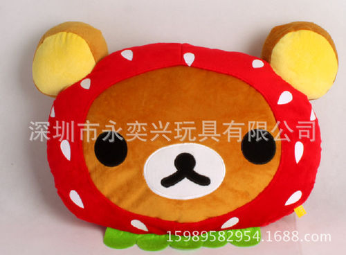 卡通创意泰迪熊毛绒玩具抱枕  可爱红色草莓熊公仔大熊靠垫