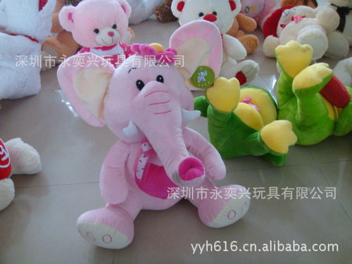 厂家根据客户需求订做各种毛绒玩具形象可爱填充毛绒大象