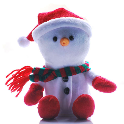 毛绒玩具现货批发 圣诞节送女友生日礼物 智能录音走路圣诞雪人