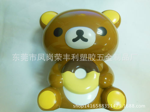 工艺礼品订制 泰迪熊动物塑料存钱罐 动漫卡通储蓄罐