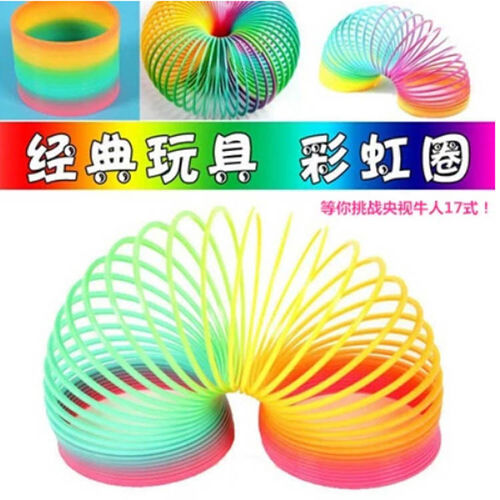 OPP袋装塑料彩虹圈  机灵鬼 妙妙圈 魔力极光 螺旋弹簧玩具4.5*6