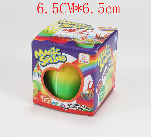 彩虹圈彩盒装 机灵鬼妙妙圈 魔力极光 螺旋弹簧玩具6.5*6.5CM