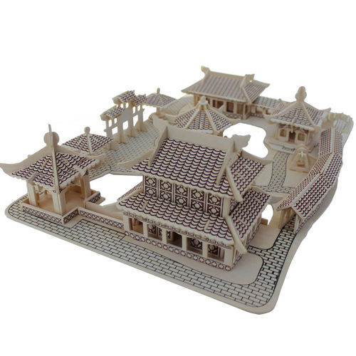 3D立体拼图木制仿真建筑模型玩具 夏季地摊货源新品苏州园林
