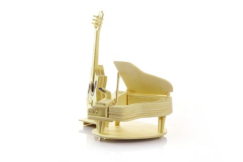 乐器仿真模型批发 3D木制钢琴厂家 旅游景区热卖新奇特吉它积木