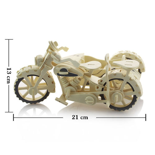 童趣汽车发现积木玩具批发 三轮摩托车仿真3D立体拼图模型批发