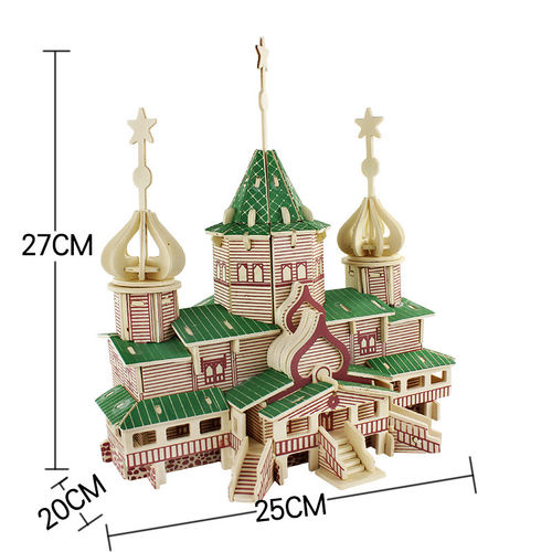 YD601-俄罗斯圣诞大木屋 欧美风格旅游景点热销3D立体拼图批发