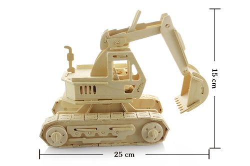 挖掘机-YP202 3小片建筑i地摊热卖儿童新奇特3D立体拼图手工玩具