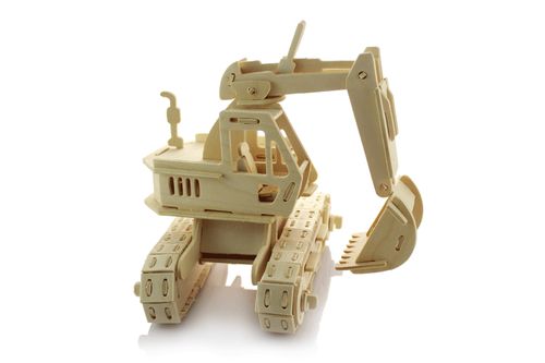 挖掘机-YP202 3小片建筑i地摊热卖儿童新奇特3D立体拼图手工玩具