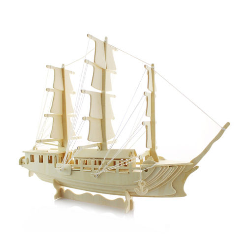 小额批发 3D帆船立体拼图 航海类木制仿真模型批发 地摊店铺热销
