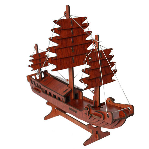 2015红木新品中国帆船一帆风顺木制仿真模型开发智力3D益智