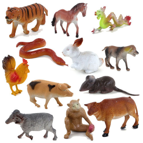 十二生肖牧场系列摆件 早教益智教学动物静态模型