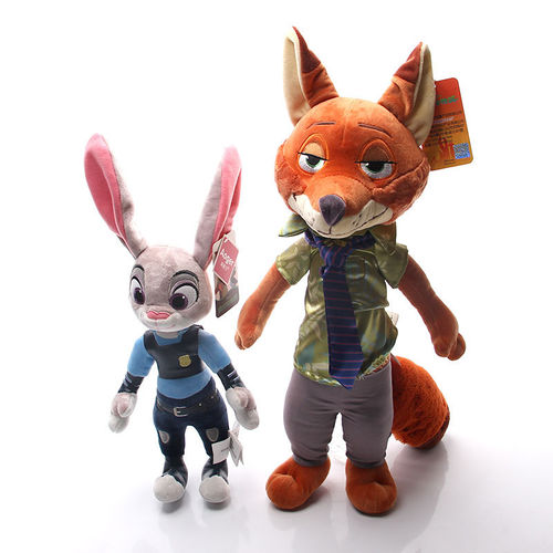 正版迪士尼疯狂动物城兔子朱迪狐狸尼克毛绒公仔玩偶布娃娃
