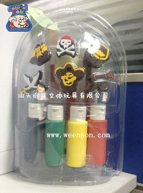 weenson厂家贴牌代工生产海盗EVA印章彩绘颜料高周波泡壳套装