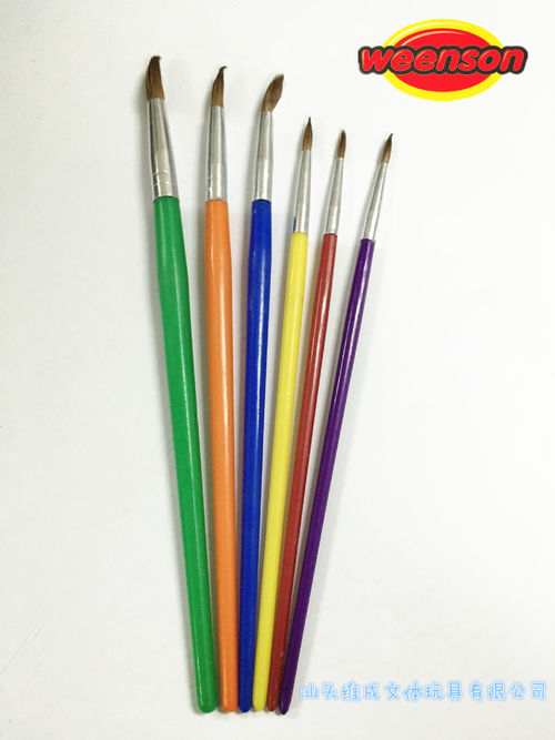 6支装彩色杆儿童涂鸦笔 weenson塑料油画画笔
