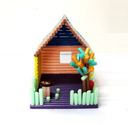 韩国流行 彩虹玉米杆 儿童DIY手工 创意益智拼图玩具