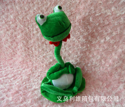 毛绒青蛙公仔 声控跳舞电动长颈青蛙会唱歌的青蛙王子  特价处理