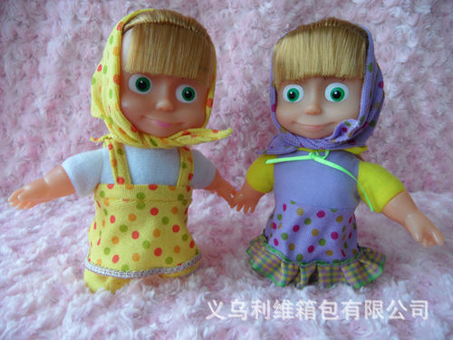 厂家直销маша俄罗斯动漫玛莎娃娃 儿童玩具录音玛莎 可爱洋娃