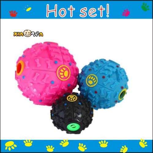 笑娃搪胶发声宠物玩具用品号10CM怪叫球 漏食球 猫粮球