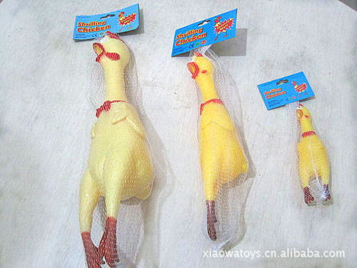 笑娃厂家直销搪胶发声玩具怪叫鸡 发泄鸡 惨叫鸡