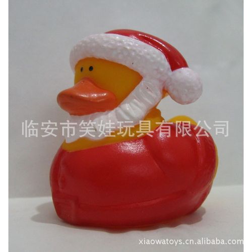 笑娃创意搪胶戏水洗澡圣诞老人小黄鸭玩具