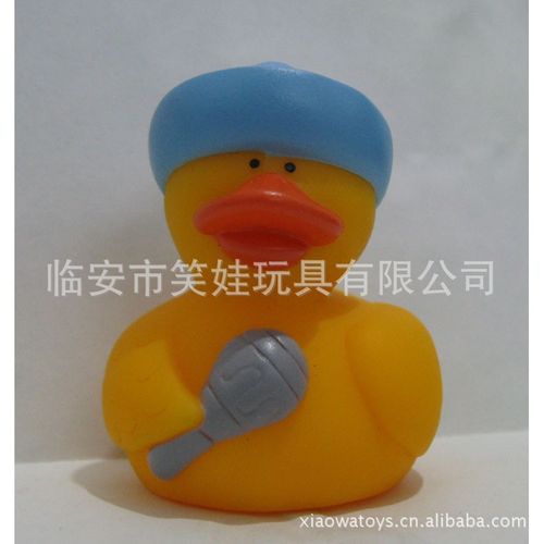 笑娃创意搪胶戏水洗澡PVC卡通鸭子玩具