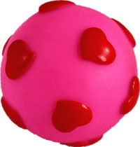笑娃PVC搪胶静态发声塑胶宠物玩具情人节玩具DQ002爱心球