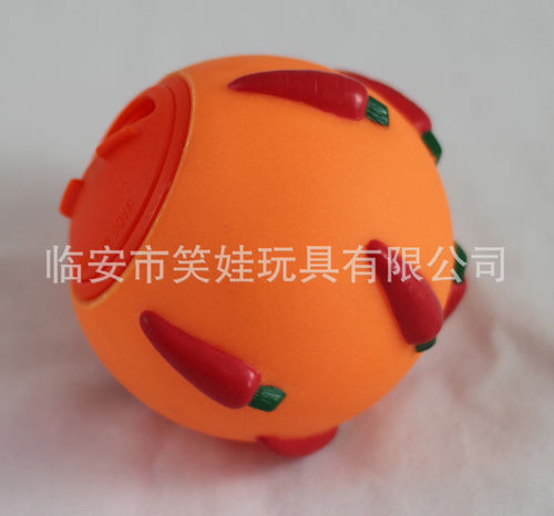笑娃PVC搪胶静态发声塑胶宠物玩具狗粮球